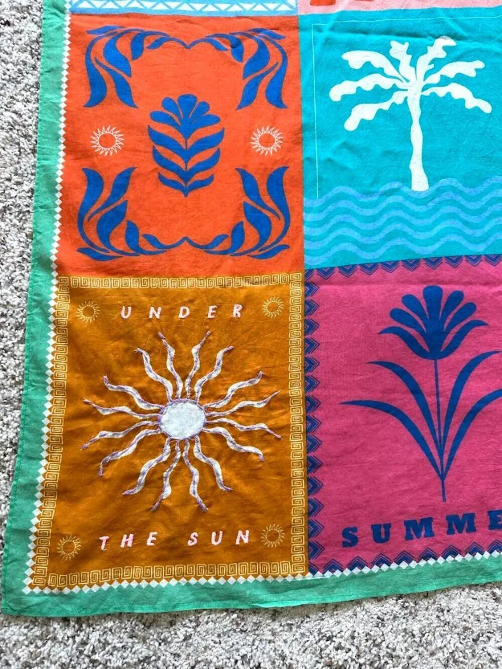 Calypso St. Barth Large Embroidered Travel Wrap Vacation Print Palm Beach